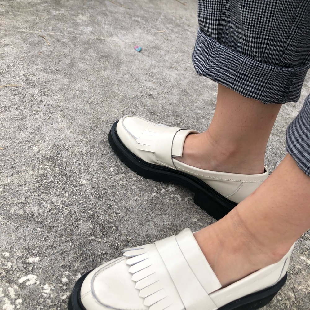 Cream Platform Loafers
